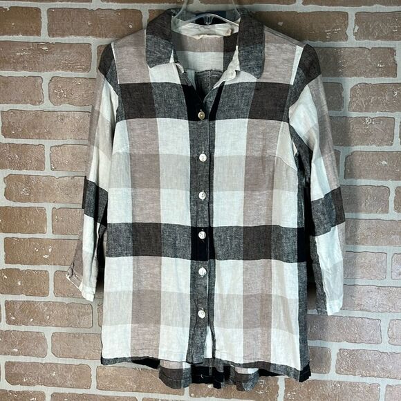 Soft Surroundings Carreux Shirt Plaid Size Small - Picture 1 of 8